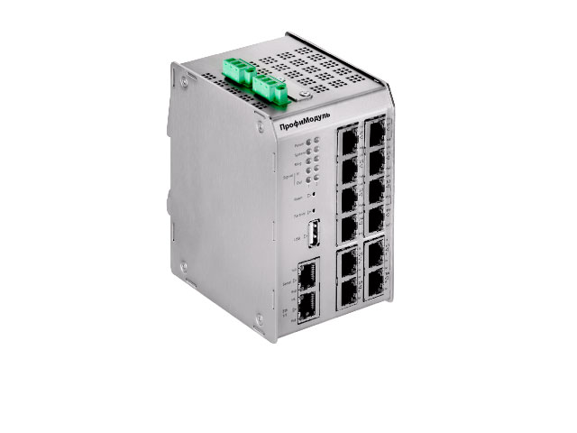 Промышленный гигабитный коммутатор Ethernet ПрофиМодуль РТ535119-В с высокой пропускной способностью